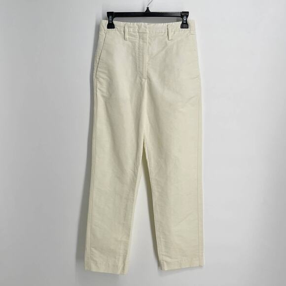 Golden Goose Linen Cotton Blend Pants Womens Sz XS Pale Yellow Straight Leg - Picture 1 of 9